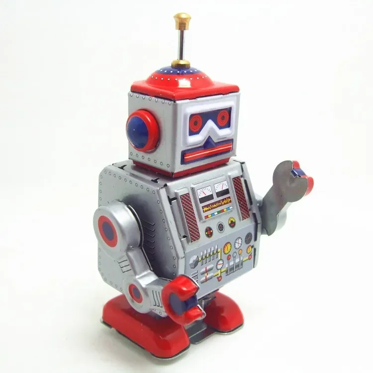 Robot reparador de hojalata para niños, juguete mecánico de recuperación, Colección clásica, Retro, mecanismo de relojería, cuerda de Metal, regalo de Navidad