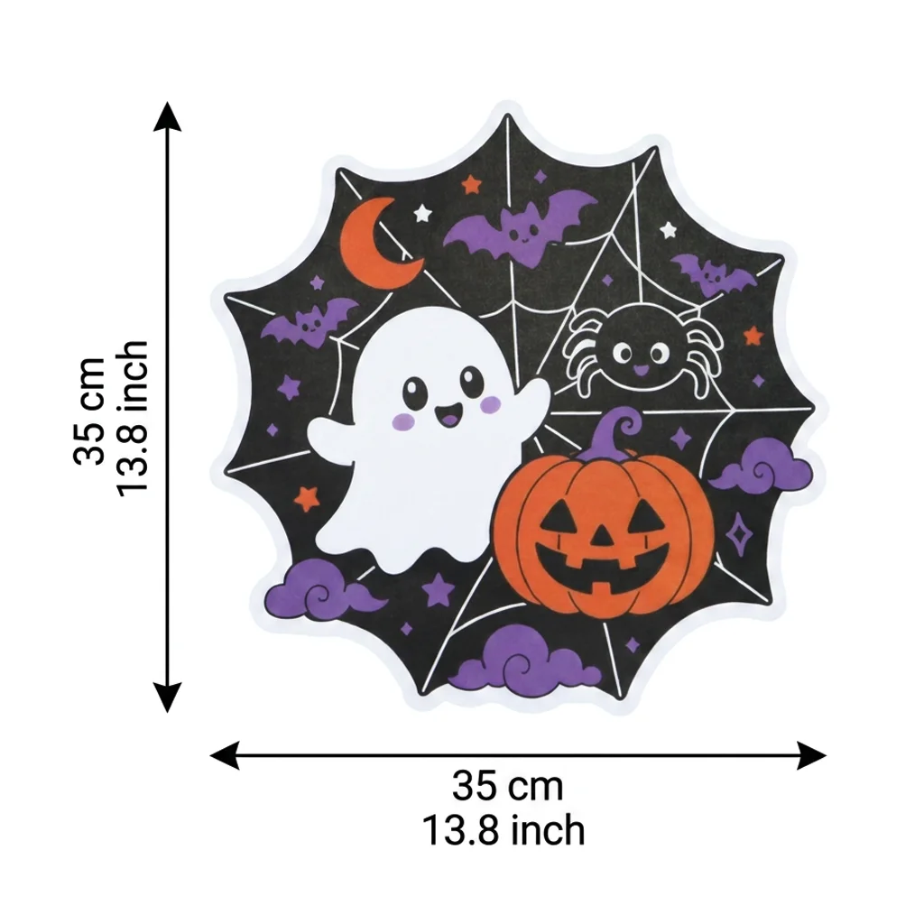 12/24pcs cobweb shaped Halloween paper placemats, disposable table decorative mats, suitable for Halloween themed parties