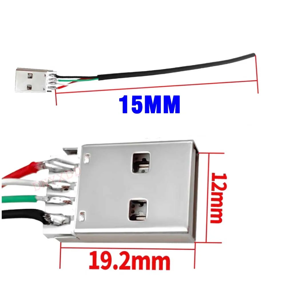 50Pcs USB 2.0 4Pin Horizontal / Vertical Simple Soldered Male Plug-in Board Quick Charging Data USB2.0 Connector