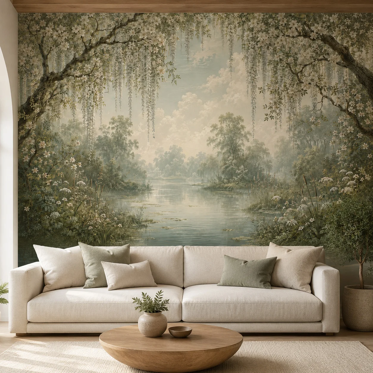 Botanical Forest Wallpaper Mural Floral River Landscape Nature Large Wall Art Custom Living Room Bedroom Decor Non Self Adhesive