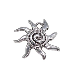 WYSIWYG 10pcs 19x17mm Sun Charm Pendants For Jewelry Making Antique Silver Color Sun Pendants Charm Sun For Jewelry Making