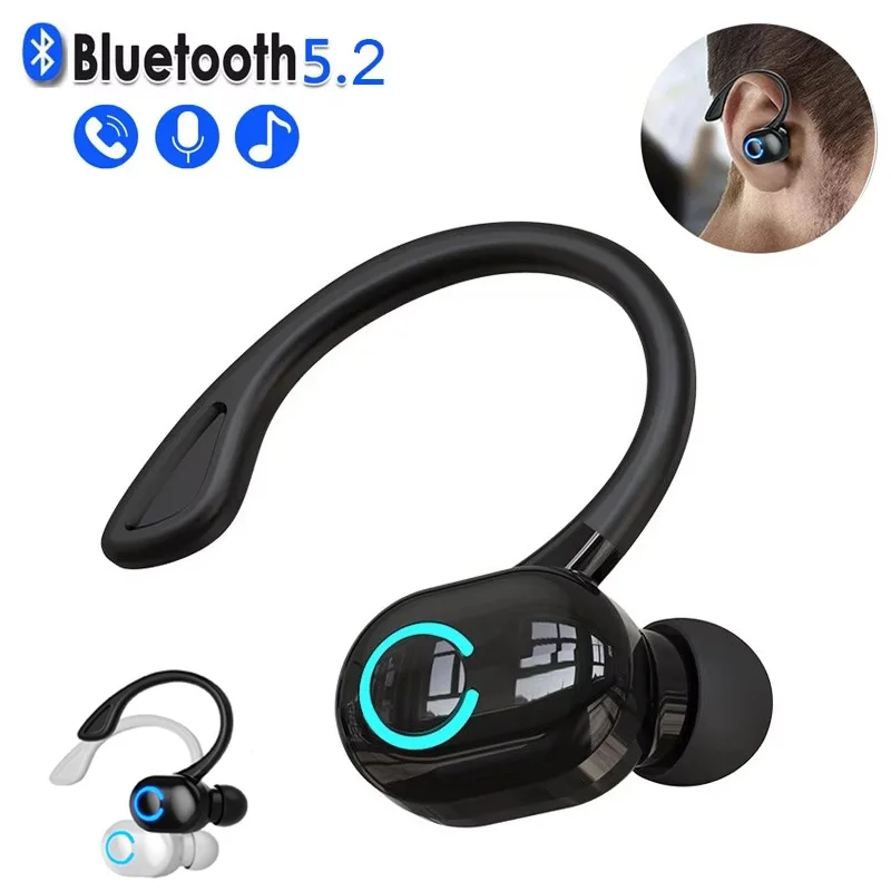 TWS Earphone Nirkabel Headphone Olahraga Bluetooth 5.2 Headset Pengurang Kebisingan dengan Mikrofon untuk Panggilan Pengemudi Mobil untuk Ponsel