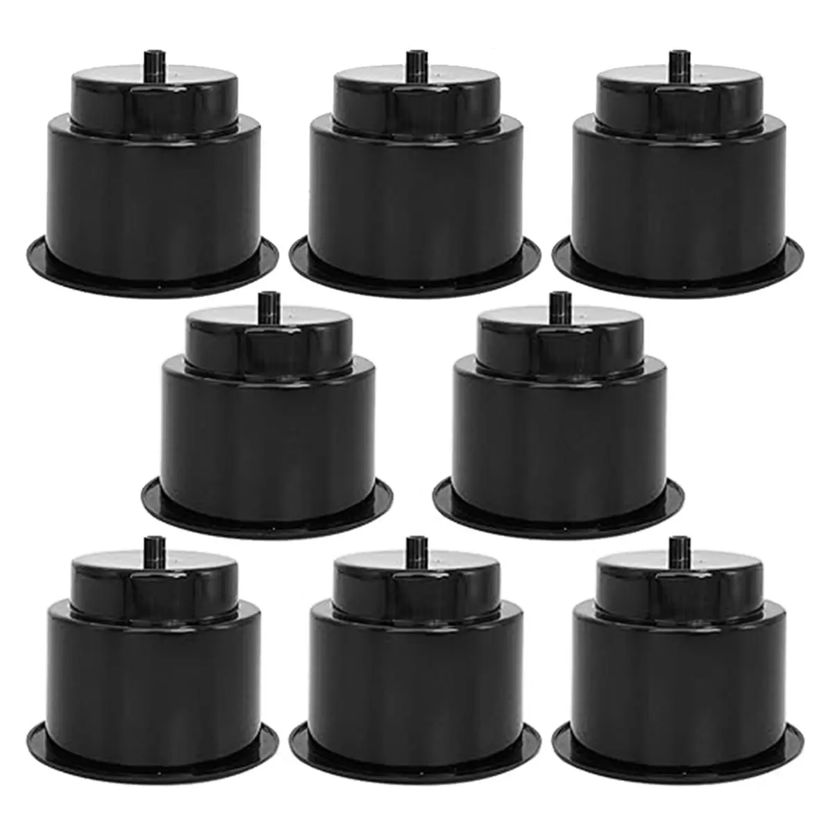 DT38 8 Pack Plastic Cup Drink Holder Insert Beverage Cup Holder, Water Cup Slot with Drain for Boat Car Marine Rv Etc. Black