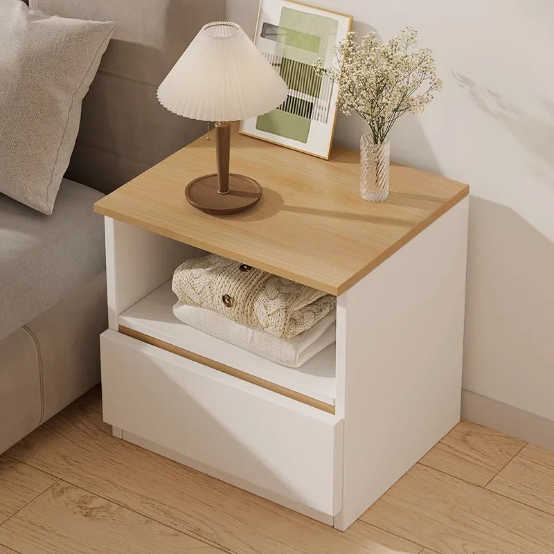 

European Kawaii Nightstand White Bedroom Floor Moveable Nightstands Shelf Aesthetic Mesita De Noche Dormitorio Korean Furniture