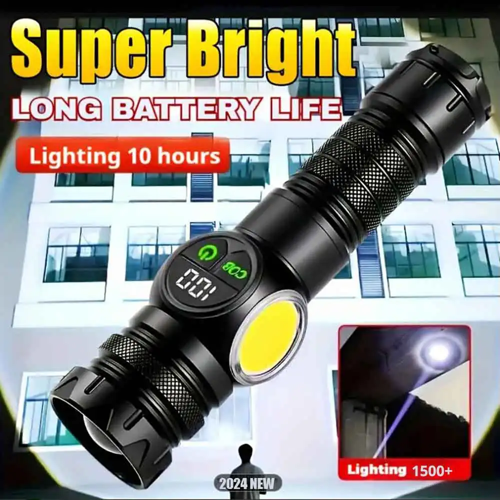 High Power Tactical Rechargeable Led Flashlight Long Range 80W Powerful Lantern Usb Rechargeable Emergency Magnet Camping Torch