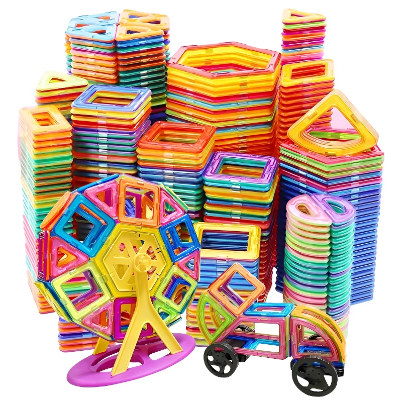 

30-168pcs Medium Size Magnetic Designer Construction Set Model & Building Toy Plastic Magnetic Blocks Educational Toys For Kids