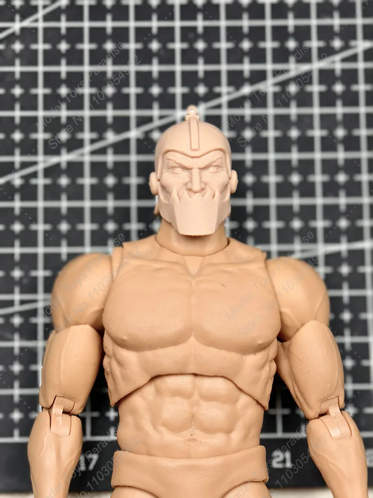 Unpainted 1/12 Man Soldier Trap Jaw Head Sculpt Rampage Villain Criminal White Model Head Fit 6inch ML SHF Action Figure Body