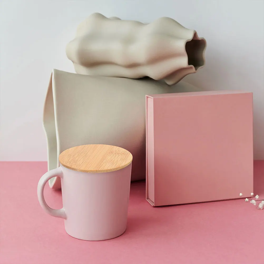 

4pcs Bamboo Cup Lids Multi-Functional Universal Leak-Proof Mug Covers Reusable Heat Resistant Replacement Sealing Lids For