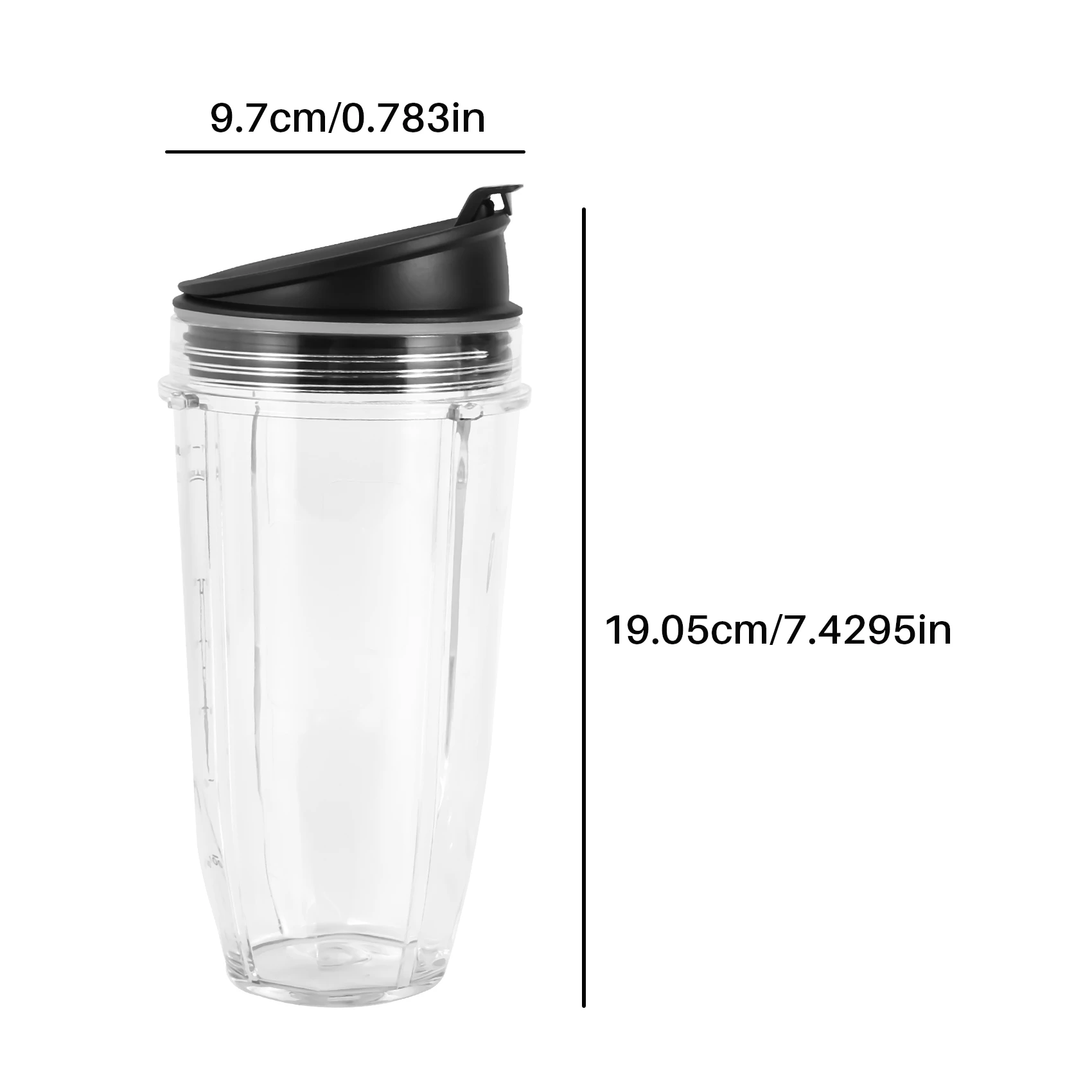 M04K 2 Pack Replacement 24Oz Cup With Spout Lid For Nutri Ninja Auto IQ Series Blenders With BL450/BL454/BL456/BL480/BL481