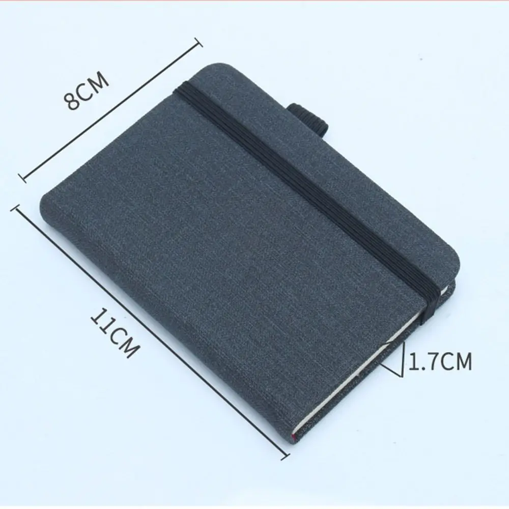 2pcs 100 Sheets A7 Mini Notebook Thick Refillable Blank Page Notepad Square Linen Cloth Grain Portable Pocket Memo Work Planner