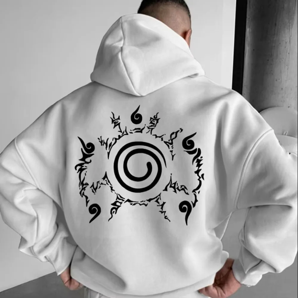 Bluzy MINISO Oversize z nadrukiem anime Uchiha Itachi, męska odzież jesienna, luźne bluzki damskie z długim rękawem w stylu Y2k