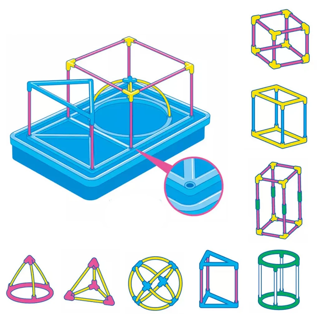 Geometric Educational Games Mathematics Shapes Math Toy Kit for Kids and School Teaching