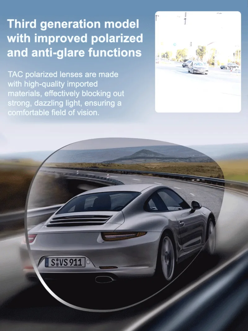 نظارات شمسية مستقطبة عالية الدقة للحماية من الأشعة فوق البنفسجية للرجال