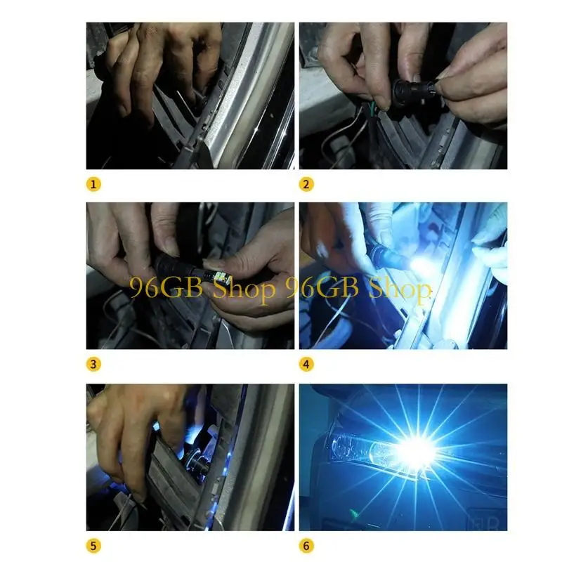 

96GB 2Pcs 600LM 3030 10SMD Canbus Car Truck T10 LED Replace Reverse Instrument Panel Lamp Bulbs for Clearance Light 12V