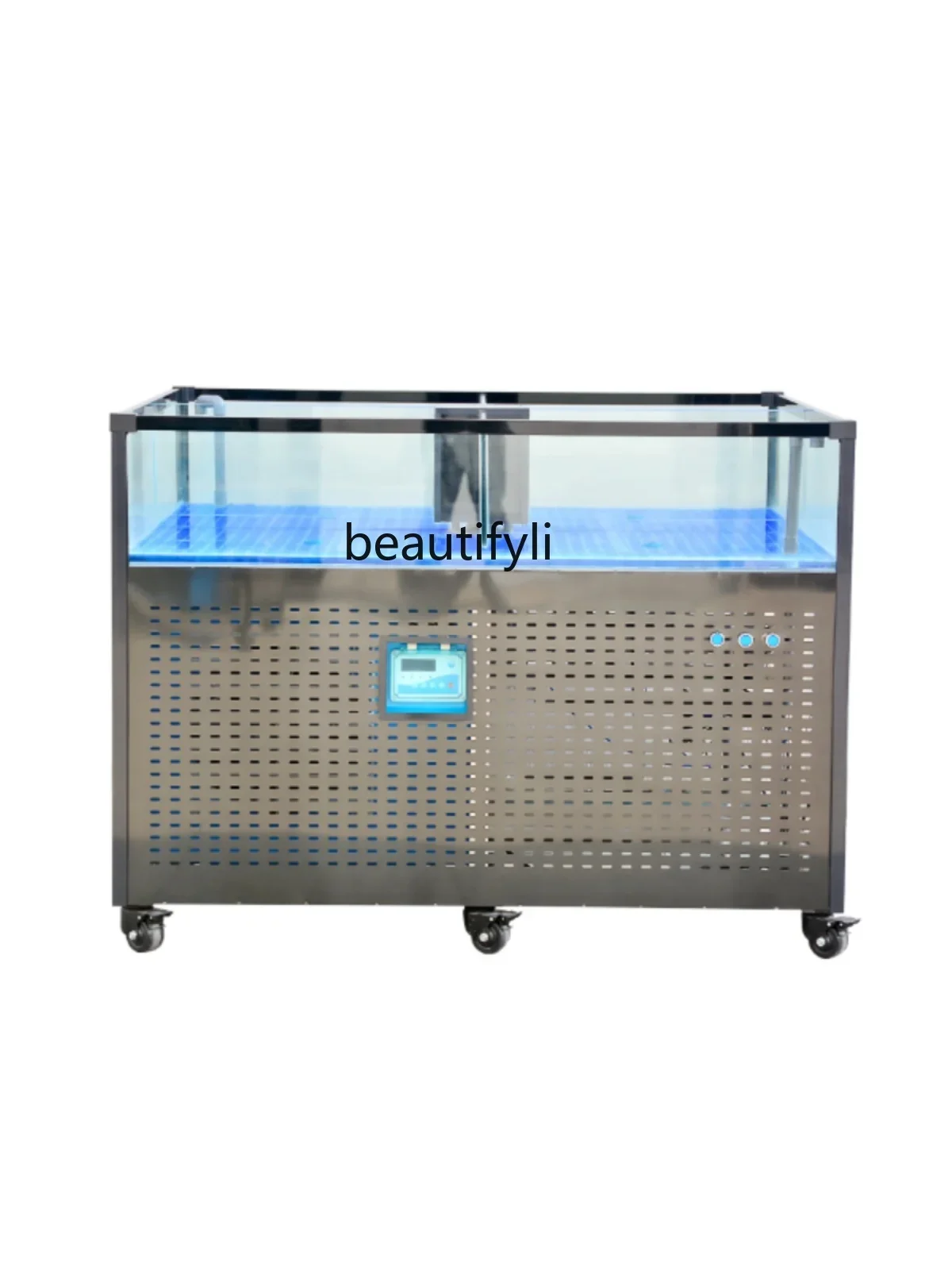 

Mobile seafood tank supermarket commercial seafood tank shellfish pool refrigerator integrated aquatic restaurant fish tank