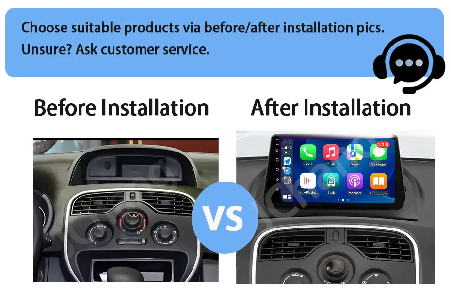 Autoradio Carplay Für Renault Kangoo 2009 - 2018 Navigation GPS Multimedia Player Android Auto Stereo Keine 2din Android 15 – Detail 2