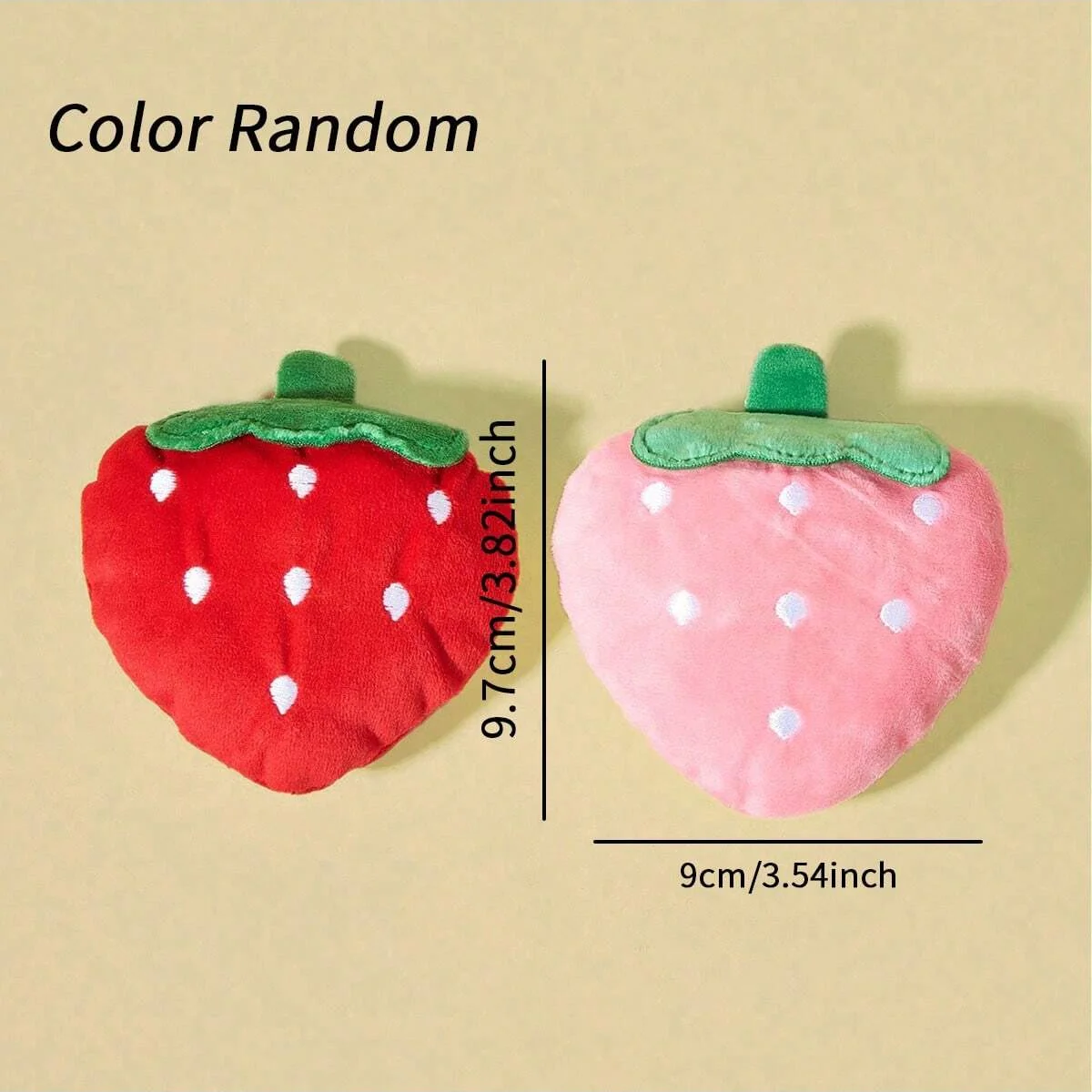 1pc-Cute Strawberry Design Pet Grinding Teeth Squeaky Plush Toy, Chewing Toy For Dog Interactive Supply