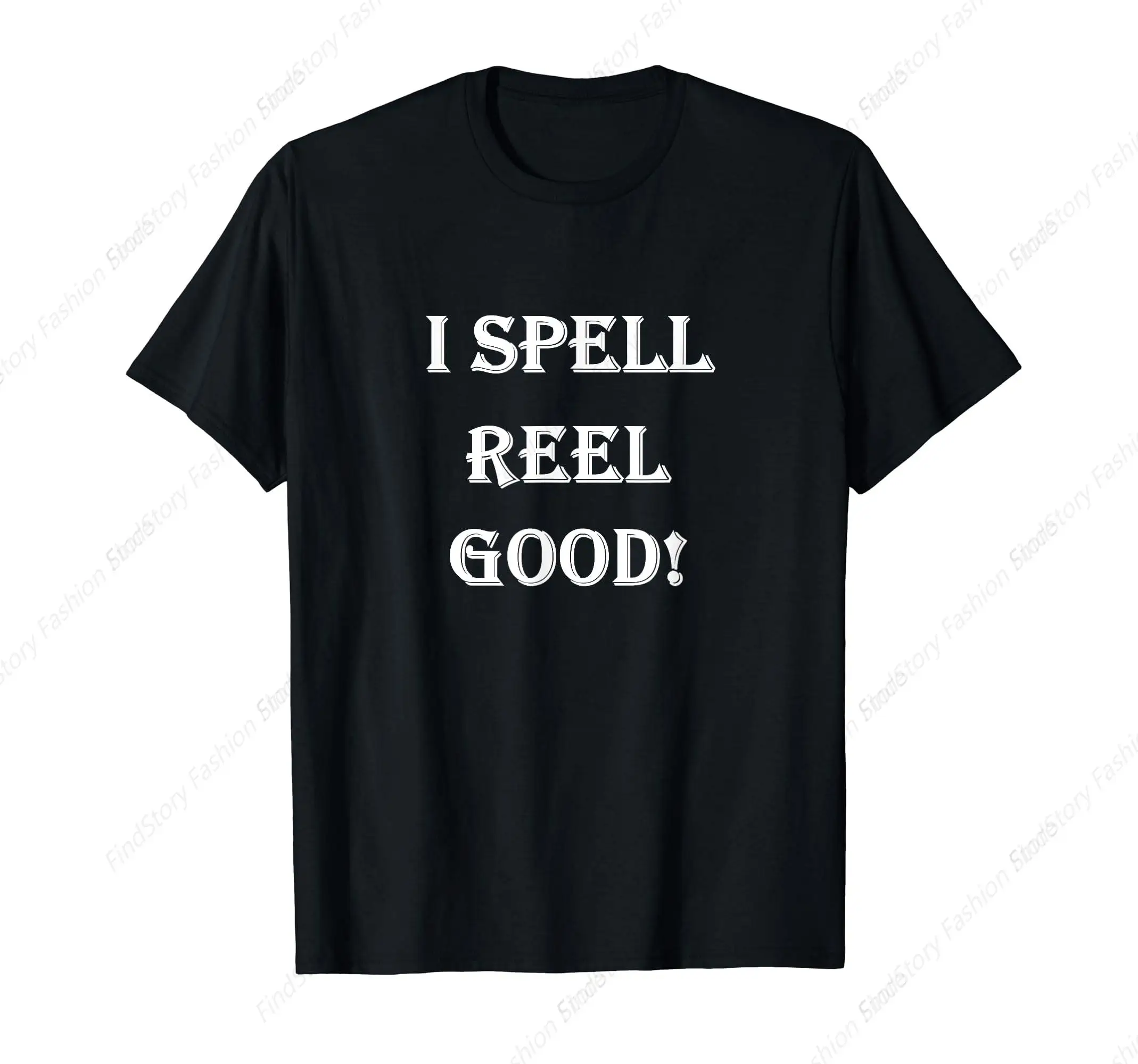 I Spell Reel Good T-Shirt For Men Washed Cotton Vintage Short Sleeve Crew Neck Clothing Fashion Streetwear Sports Tops