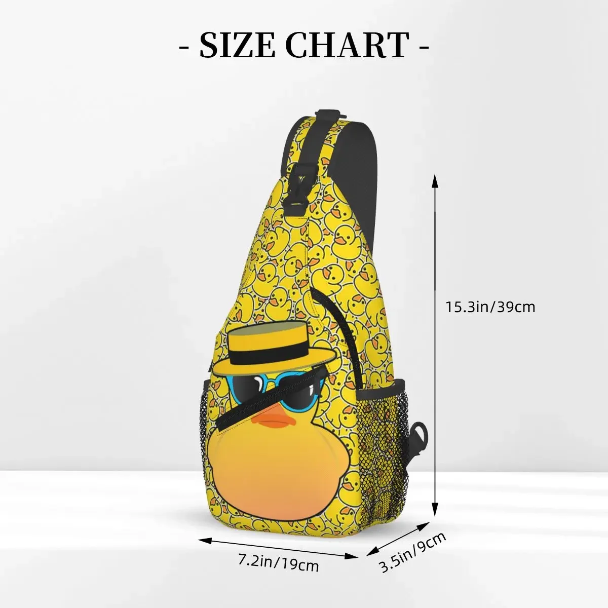 Rubber Duck Ducky Wearing Boater Hat And Sunglasses Sling Backpack Sling Bag Chest Bag Daypack Crossbody Backpack Shoulder Bag