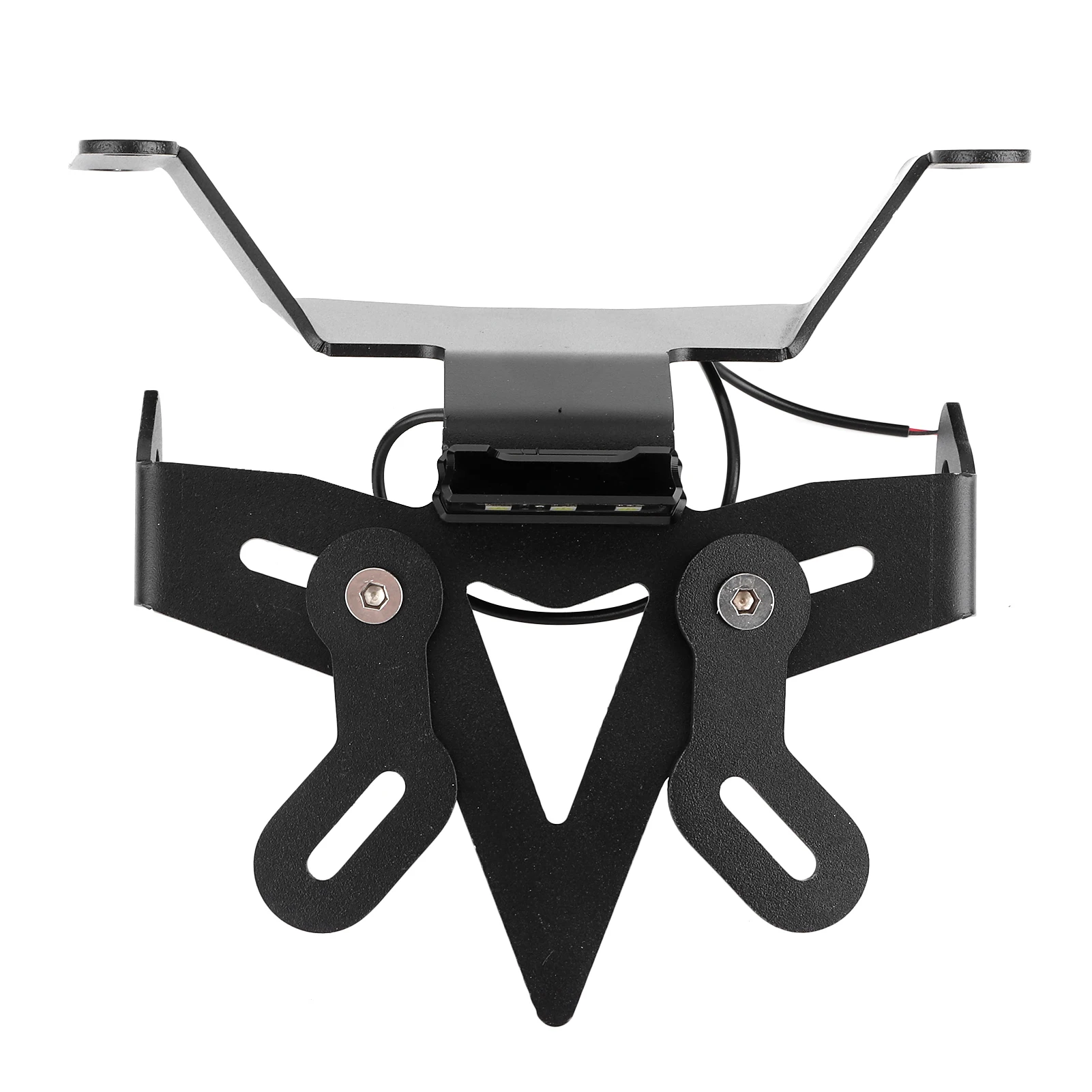 دعامة لوحة الترخيص باللون الأسود، تركيب بسيط، ذيل دراجة نارية قوي مقاوم للصدأ، مرتب من الألومنيوم باستخدام الحاسب الآلي لملحقات الدراجات النارية #3