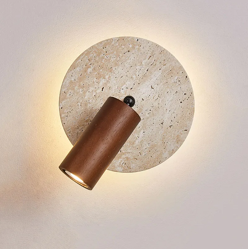 2025 New Wabi Sabi Living Room Decoration LED Light Modern Warm Study Room Wall with Switch Rotating Bedhead Reading Wall Lamps