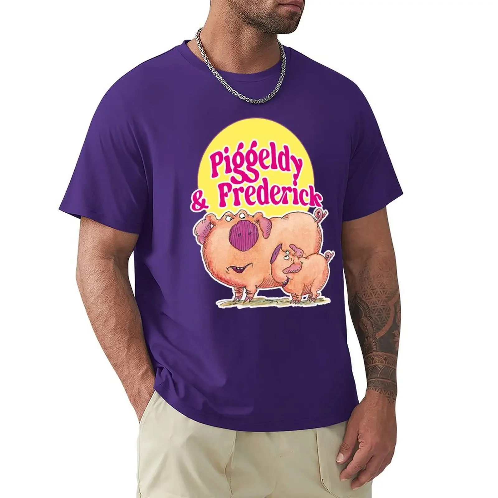 Piggeldy and Frederick, Series, 1970's T-Shirt anime tshirt graphic shirts mens fashion