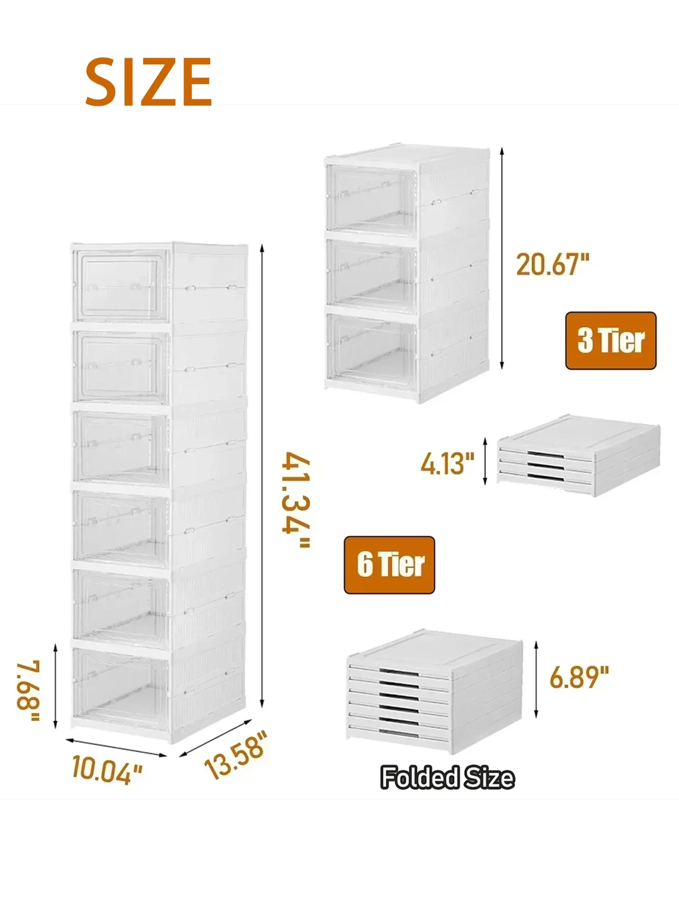 6/3/1 Layers Shoes Rack Storage Stackable Dustproof Installation Free Transparent Closet Organizers Storage Boxes Containers