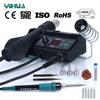 YIHUA 882D Soldering Station LCD Digital 750W Hot Air Gun Rework SMD 2 in1 Soldering Iron for BGA PCB IC Welding Repair Tool Set