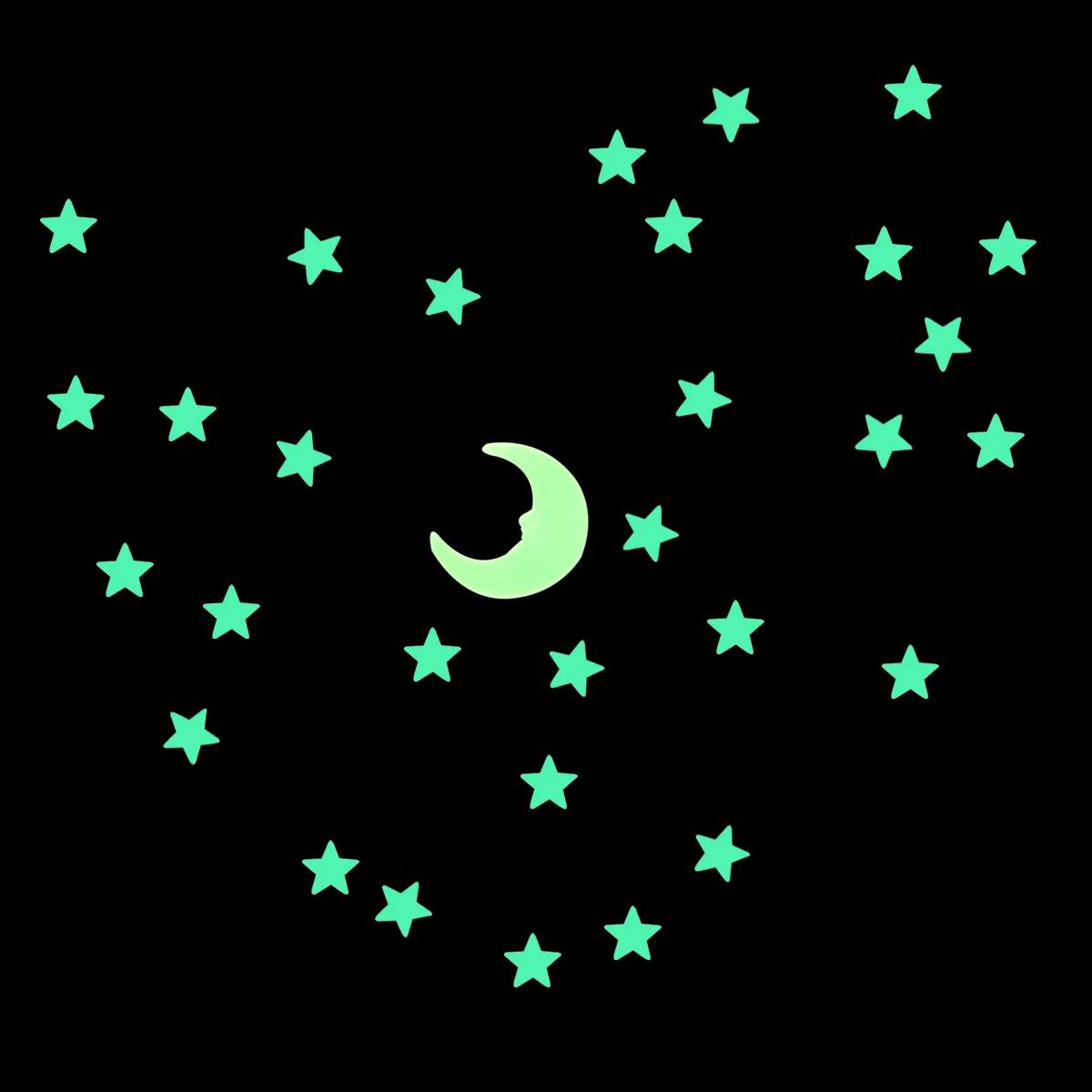 

201Pcs Glow-in-The-Dark Star Moon Wall Stickers Luminous Decals Kids Bedroom Nursery Decor Luminous Wall Stickers