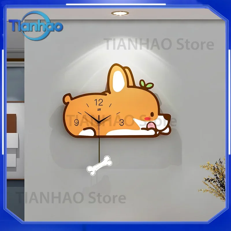 Cartoon Modern Minimalist Clocks for Living Room and Children's Room 2021 New Design Creative Fashion Decor Stylish Timepiece