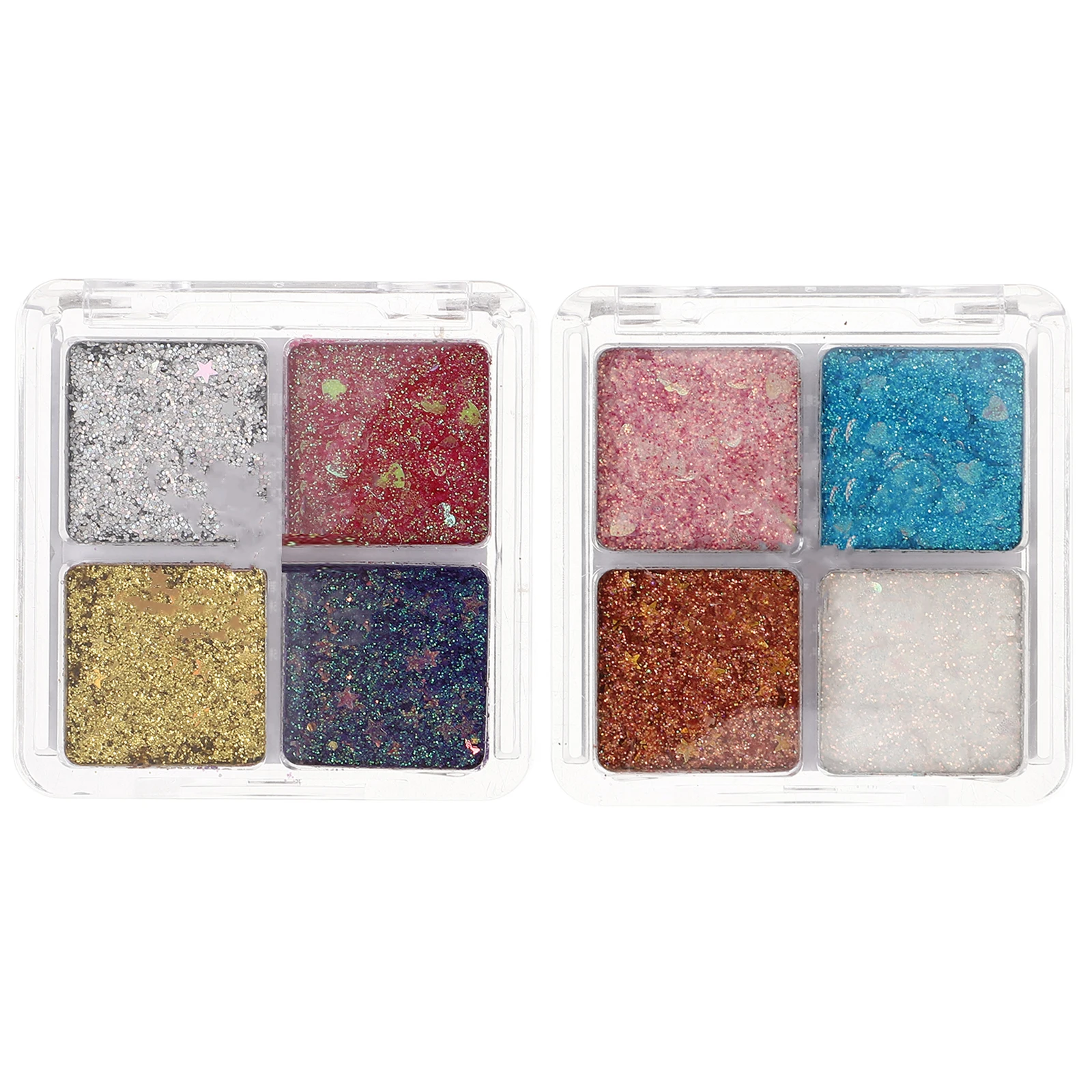 2 Stück glitzernde Glitzer-Lidschatten-Palette, schimmernder Lidschatten für Frauen und Mädchen, langlebig, dekoratives Make-up, ideal für Party, Hochzeit