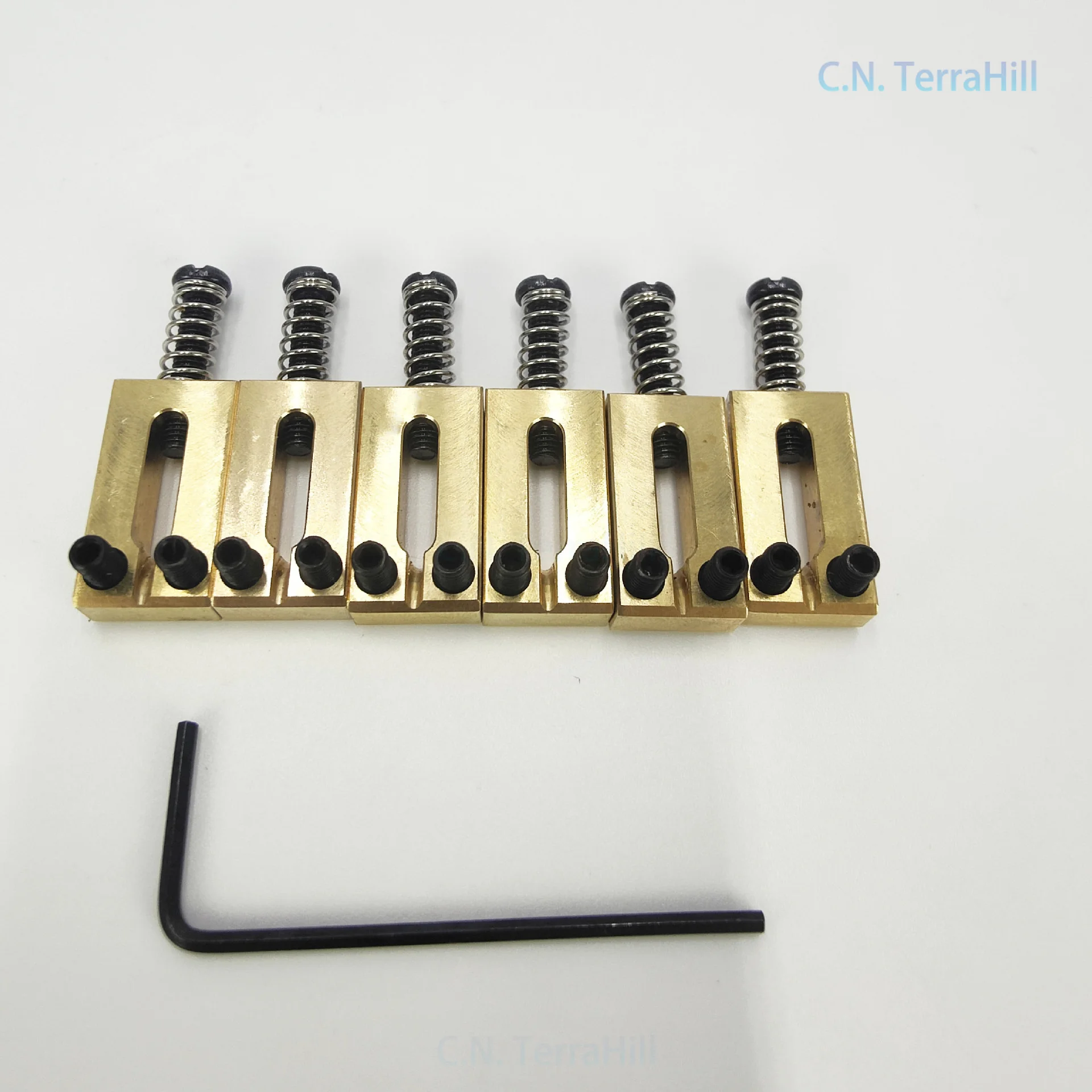 6pcs Brass Guitar Bridge Saddles Electric Guitar String Saddles 10.5/10.8mm String Spacing
