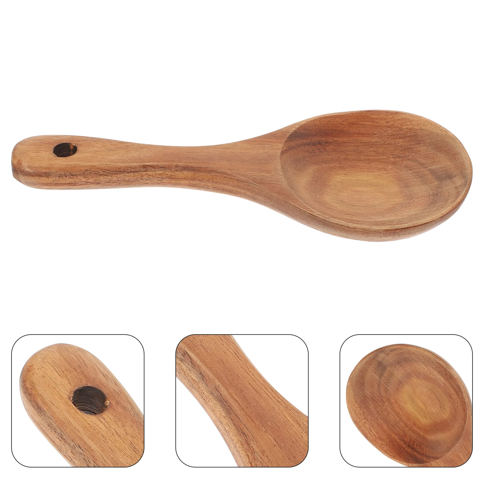 

Teak Rice Spoon Kitchen Round Cutlery Wooden Paddle Tableware Spatula Food Serving Utensils