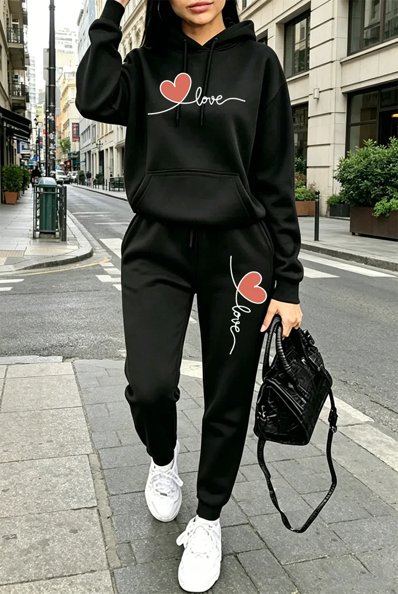Womens Tracksuit Print Casual Long Sleeves Hoodie Sweatshirts Outdoors Sports Jogging Clothing Autumn Winter Fashion Streetwear – Buy with Discount from AliExpress