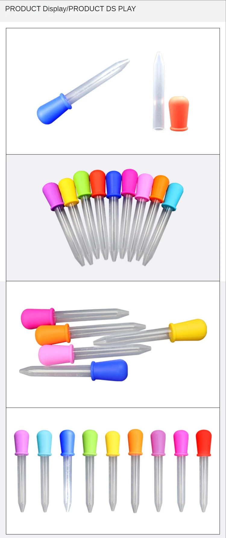 DAWRIS 9 Pièces Eprouvette Plastique Tube à Essai Avec Bouchon, Grands Tubes Plastique Support Pipettes Compte-Gouttes, Pour Expériences Scientifiques Créatives, Jouet éducatif à Domicile