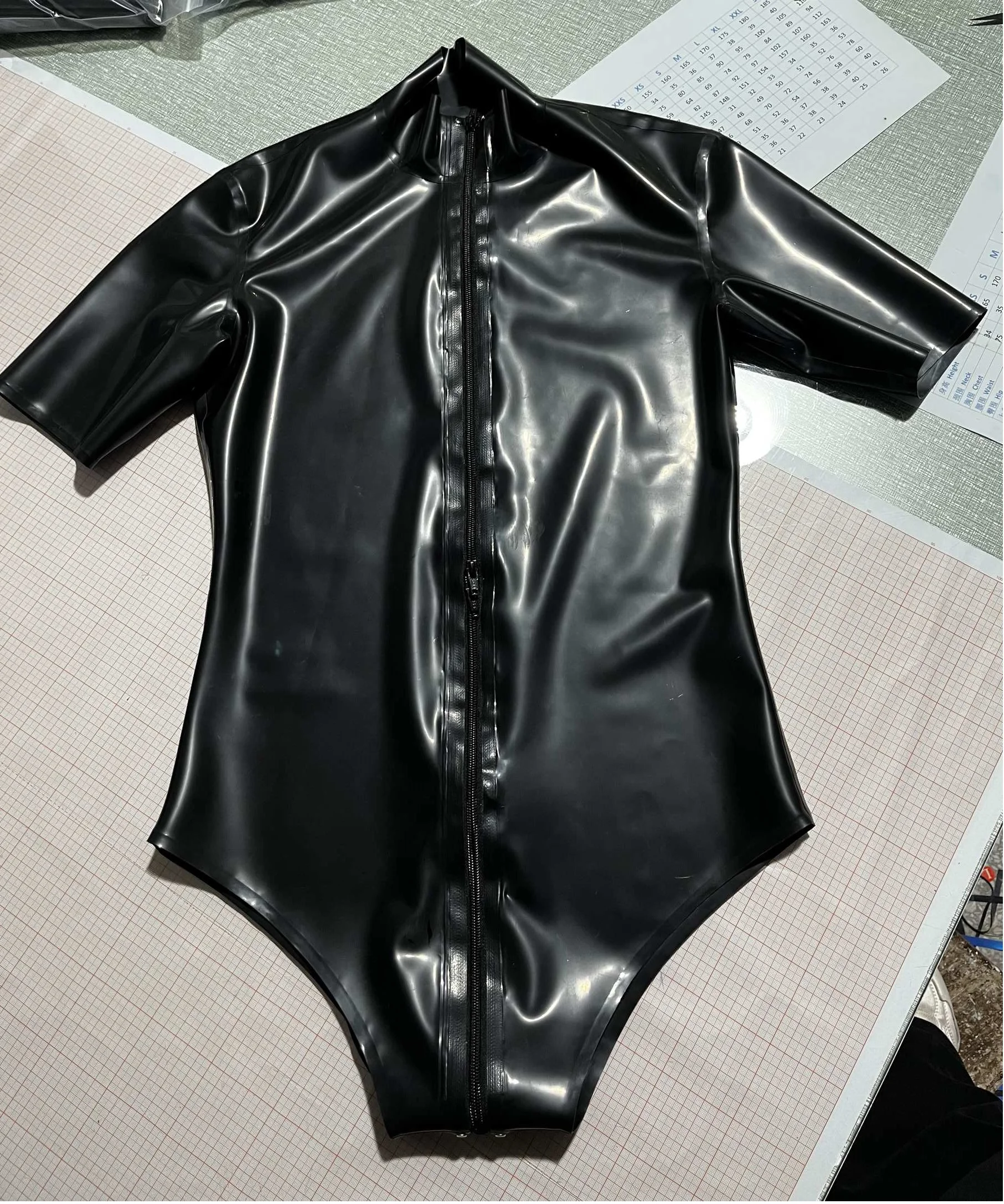 

Latex Swimsuit, Rubber Short-sleeved Bodysuit