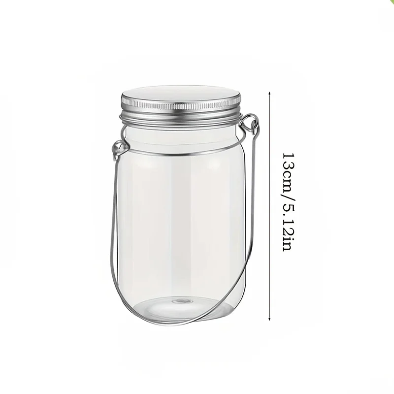 Plastic Mason Jars with Hook Hanging Decorative Jars Outdoor Garden Patio Porch Atmosphere Hanging Ornaments DIY Home Vase Decor