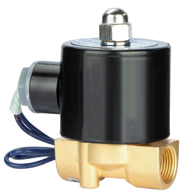 صمام مياه نحاسي كامل DC24V/AC220V يفتح عادةً إيقاف الملف اللولبي OEM قابل للتخصيص