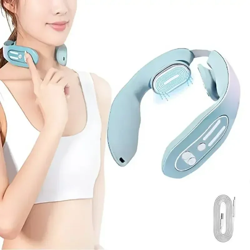 Smart Electric Neck Massager Relax shoulders  neck Relieve muscle pressure neck vibration massager health care portable