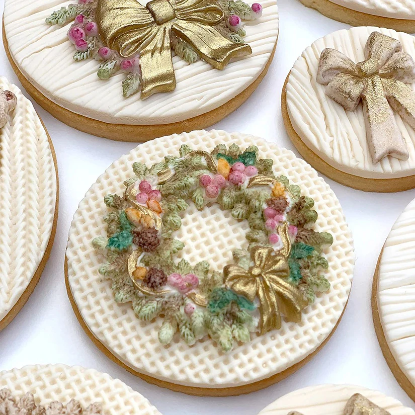 Christmas Wreath Silicone Sugarcraft Mold Cookie Cupcake Chocolate Baking Mold Fondant Cake Decorating Tools