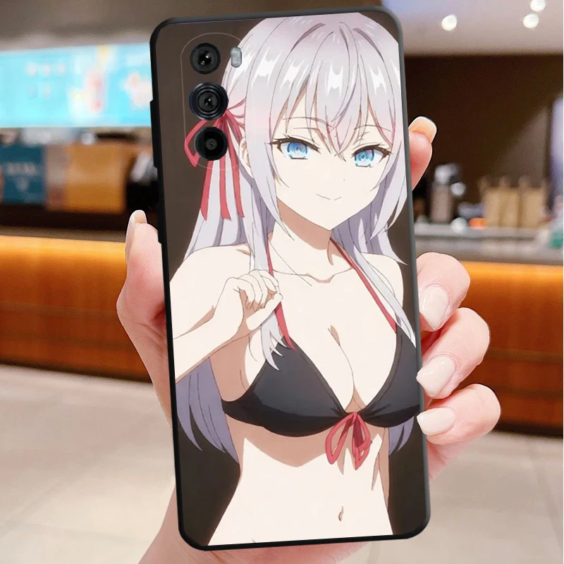 Capa de telefone para motorola edge 50 40 pro 60 50 40 30 ultra neo fusão moto g play g stylus g power g anime girl