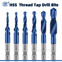 SIQICNC Shank Titanium Plated HSS Screw Thread Metric Tap Drill Bits Screw Machine Compound Tap M3 M4 M5 M6 M8 M10 Hand Tools