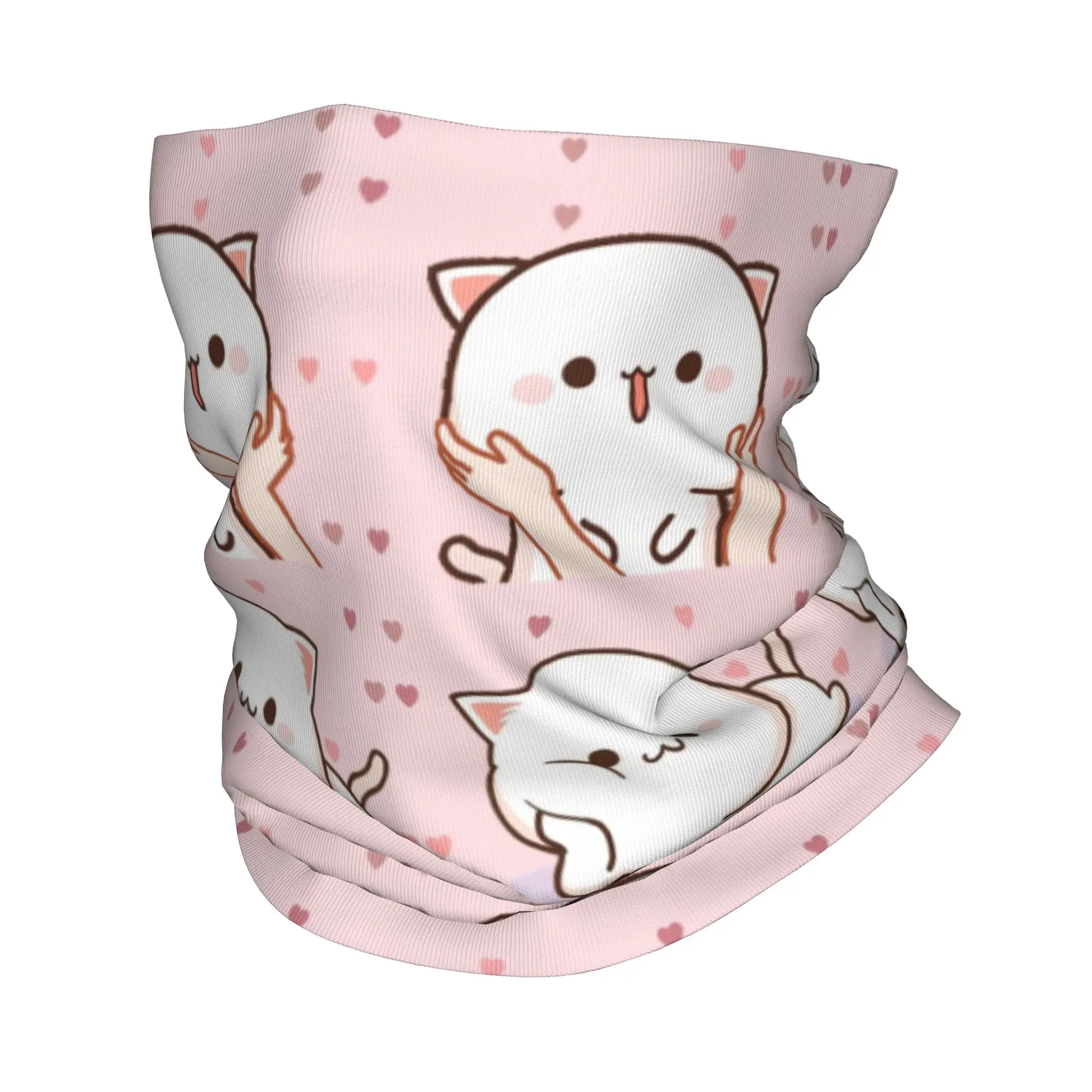 

Милый моти персиковый кот бандана на шею маска с принтом шарф теплый велосипедный шарф для верховой езды унисекс для взрослых