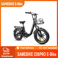 SAMEBIKE C05 Pro Folding Electric Bike 500W 36V 13AH Lithium Battery E-bike Adult 20 Inch Fat Tire Electric Bicycle