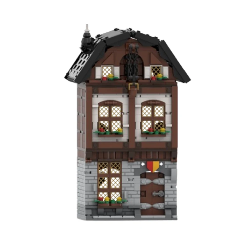 Spot small particle MOC medieval street view house building series puzzle DIY creative toy model decoration holiday gift