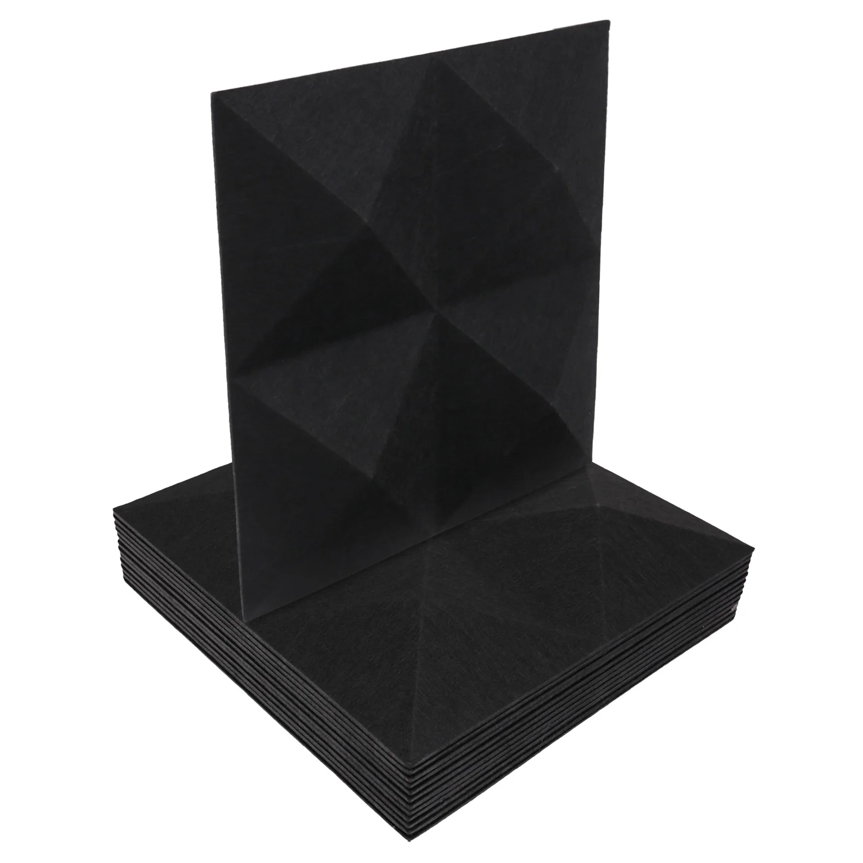 CGDS-12Pack Pyramid Acoustic Absorption Panel,12X12X0.12Inch Soundproofing Panel,Great For Wall Decoration,Black