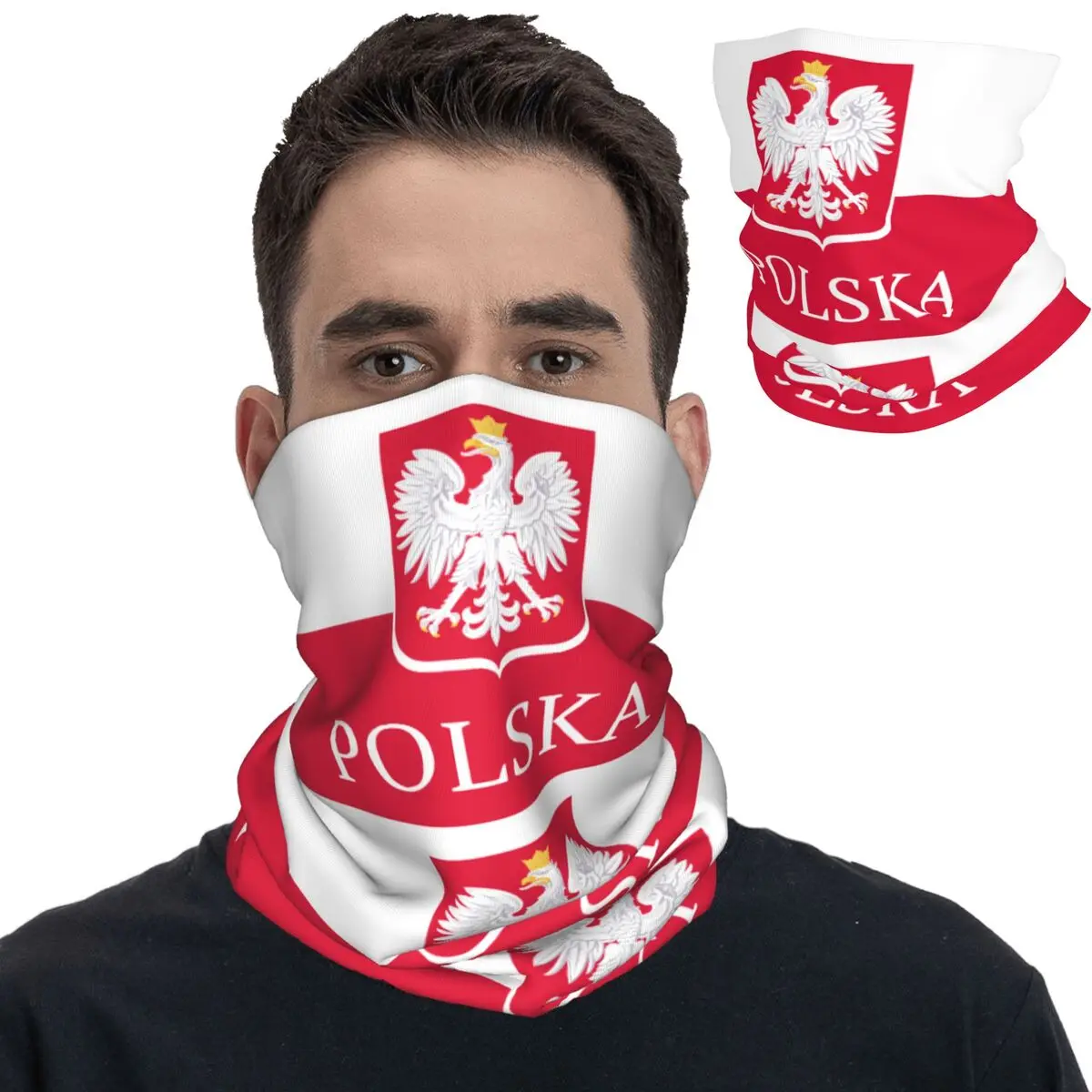 Die Republik Polen Adler Bandana Hals Gamasche polnisch weiß rot EU Maske Schal Mehrzweck Kopf bedeckung Radfahren Unisex Erwachsenen wasch bar