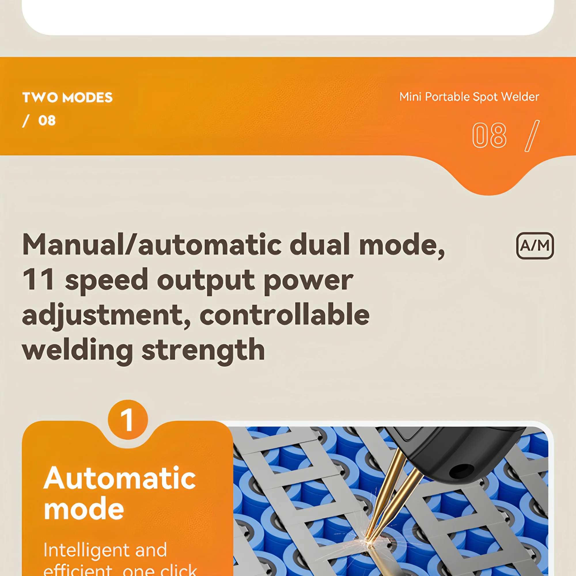 Awgem Portable Spot Welder DIY Handheld Spot Welding Machine 90 Gears Adjustable Spot Welding for 18650 Lithium Battery