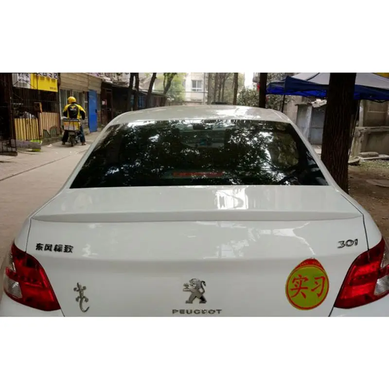 For Peugeot 301 Spoiler High Quality ABS Material Car Rear Wing Primer Color Rear Spoiler for Peugeot 301 Spoiler 2013-2015