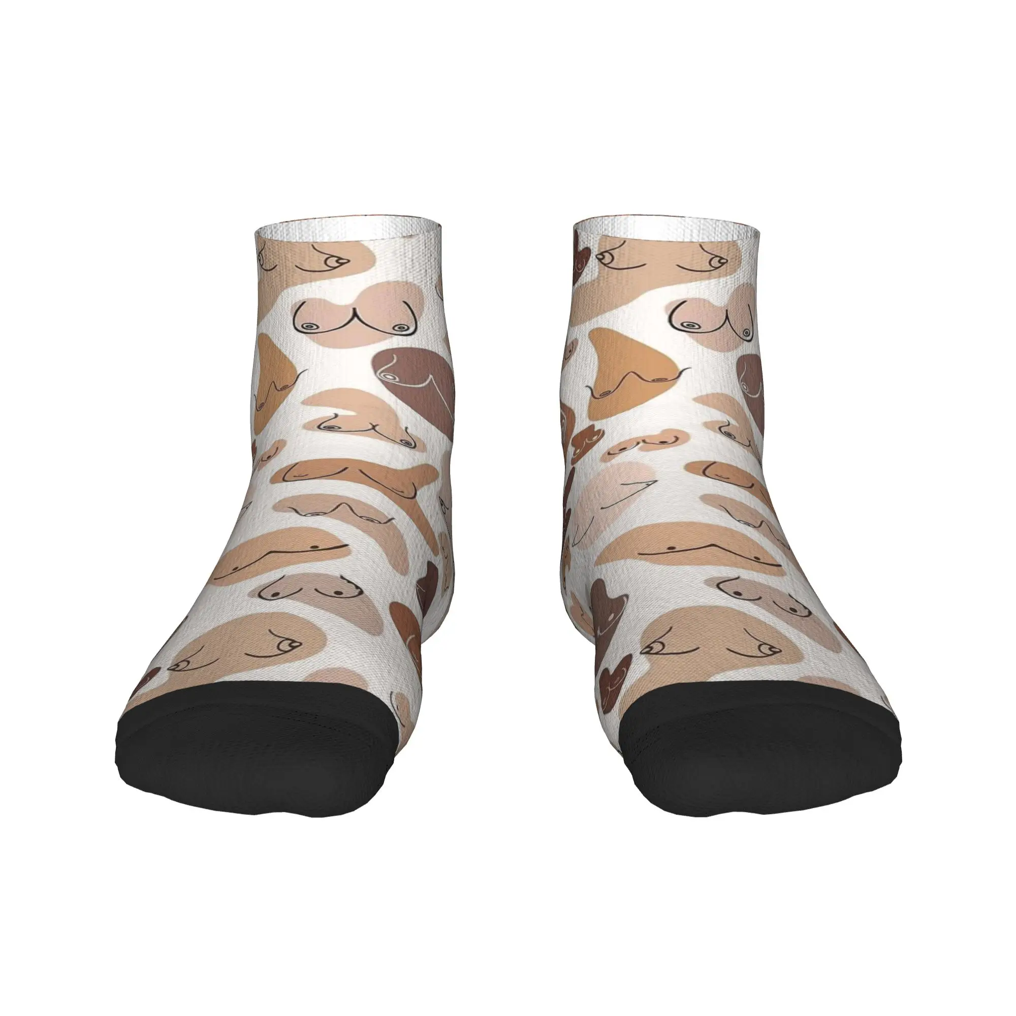 Calzini casual da donna e da uomo Boob Art Boho Donna Art Calzini morbidi e traspiranti antiscivolo Calzini da corsa con grafica divertente autunnale